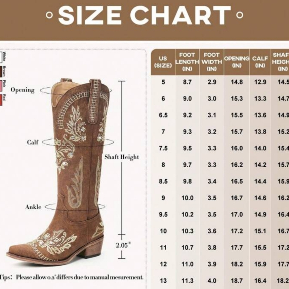 Women's sz 12 Brown Embroidered Western Boots with Rhinestones - Picture 11 of 13
